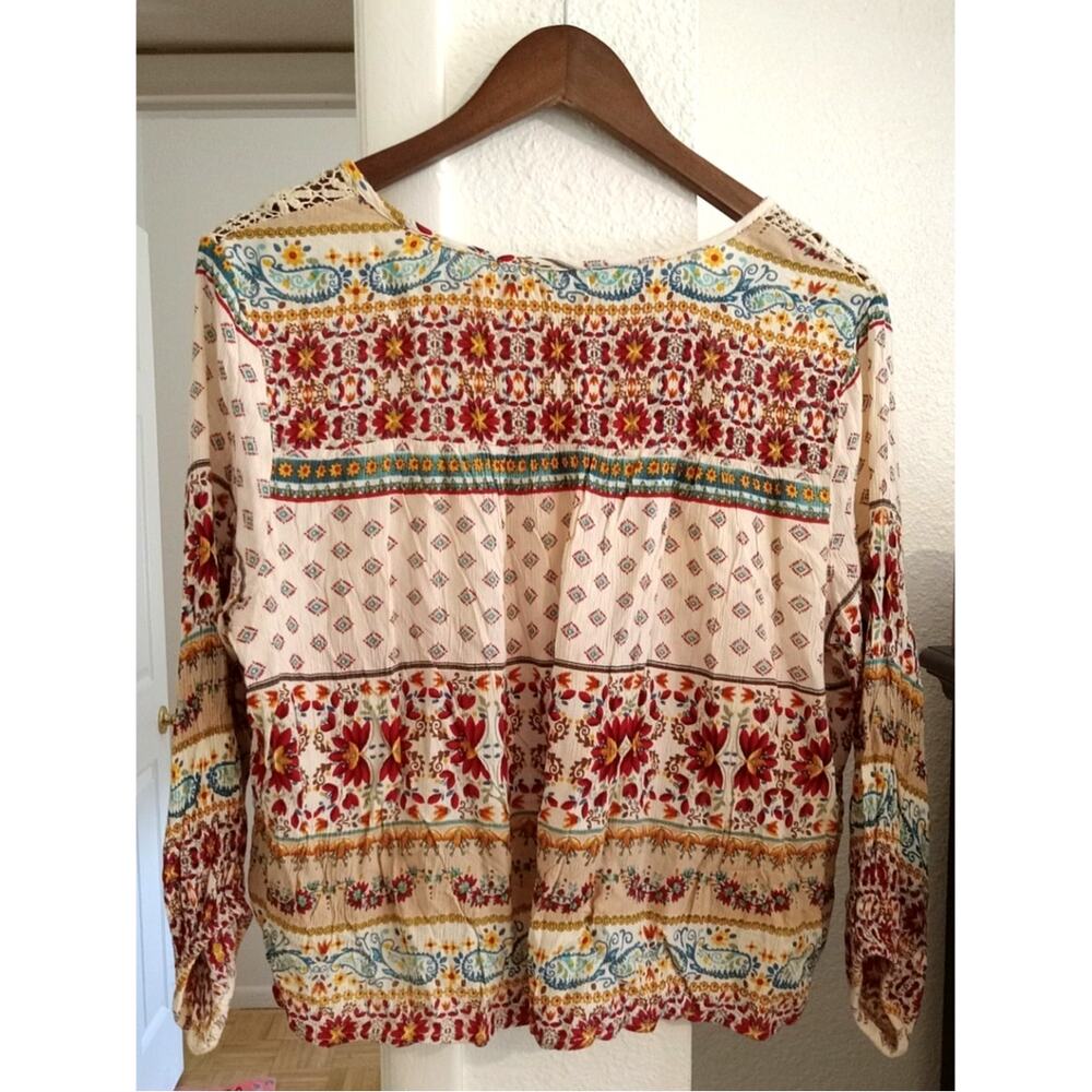 Patrons Of Peace V Neck Bohemian Blouse Size M - Picture 2 of 6